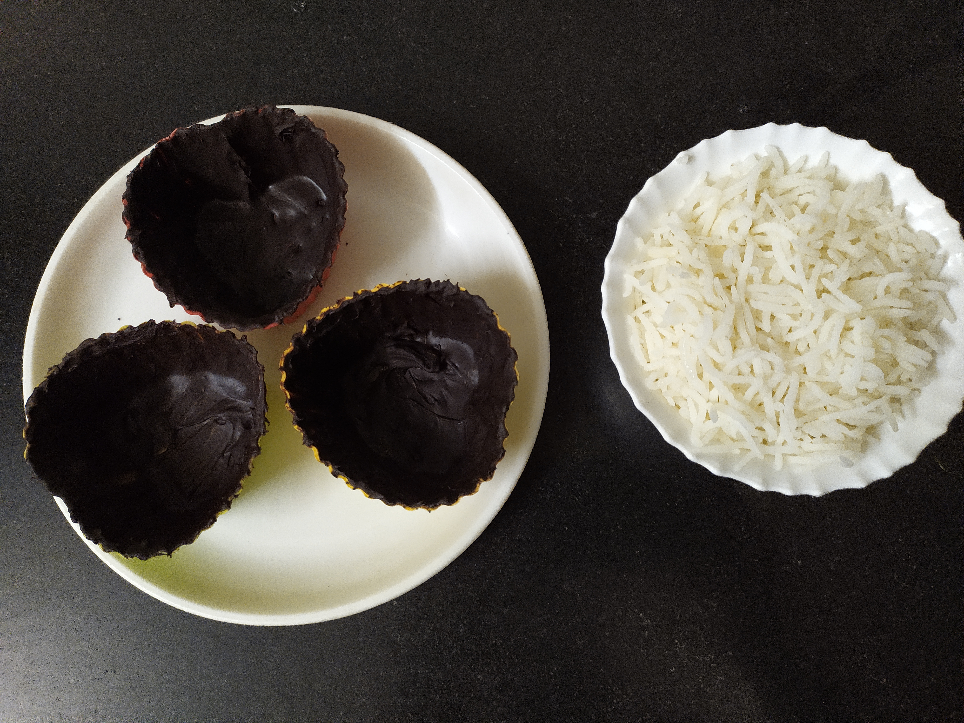Sweet Rice in Choco cups Recipe Sweet Rice in Choco cups Recipe