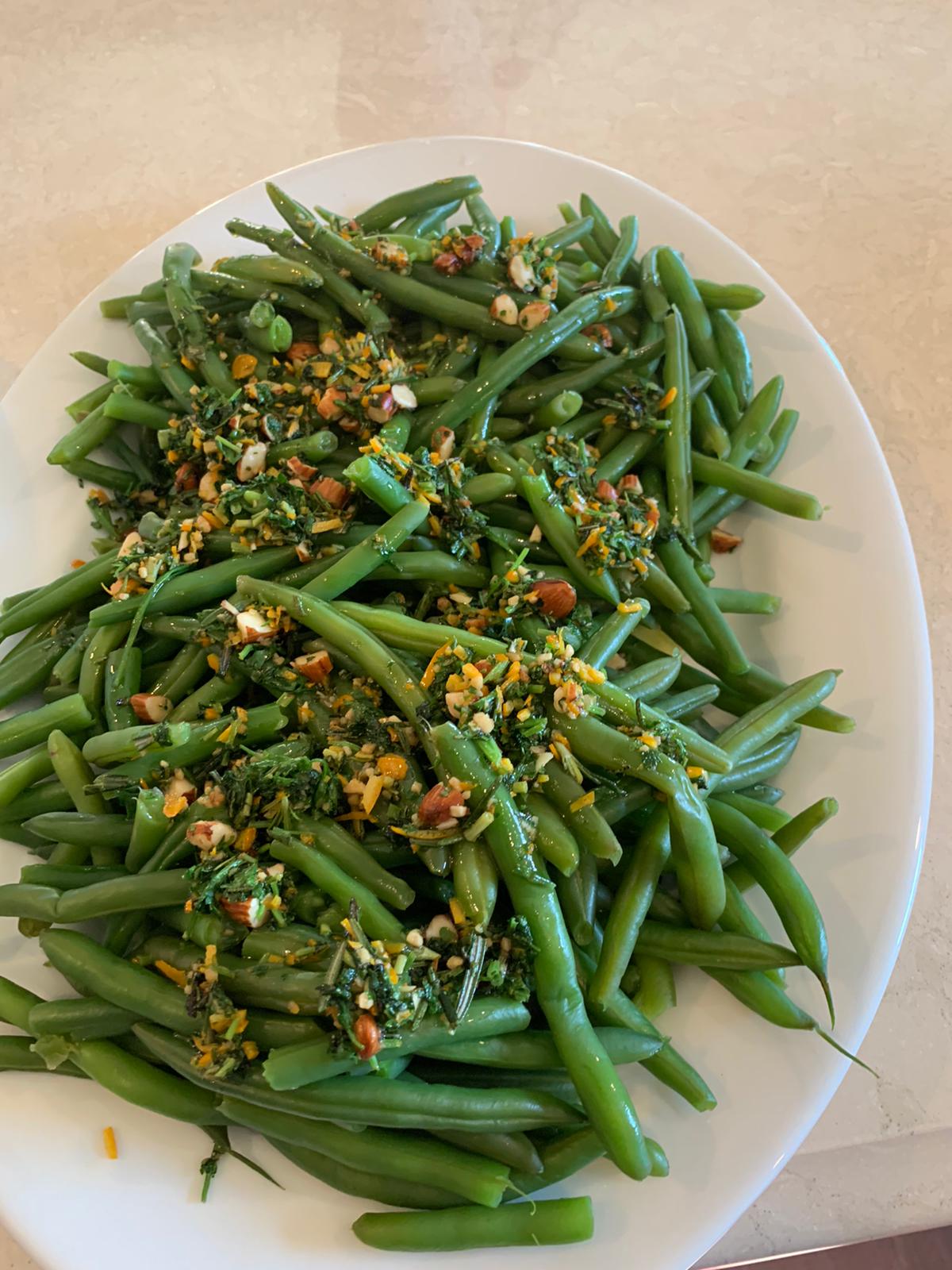 Green beans with Almond &Orange Gremolata Recipe Green beans with Almond &Orange Gremolata Recipe