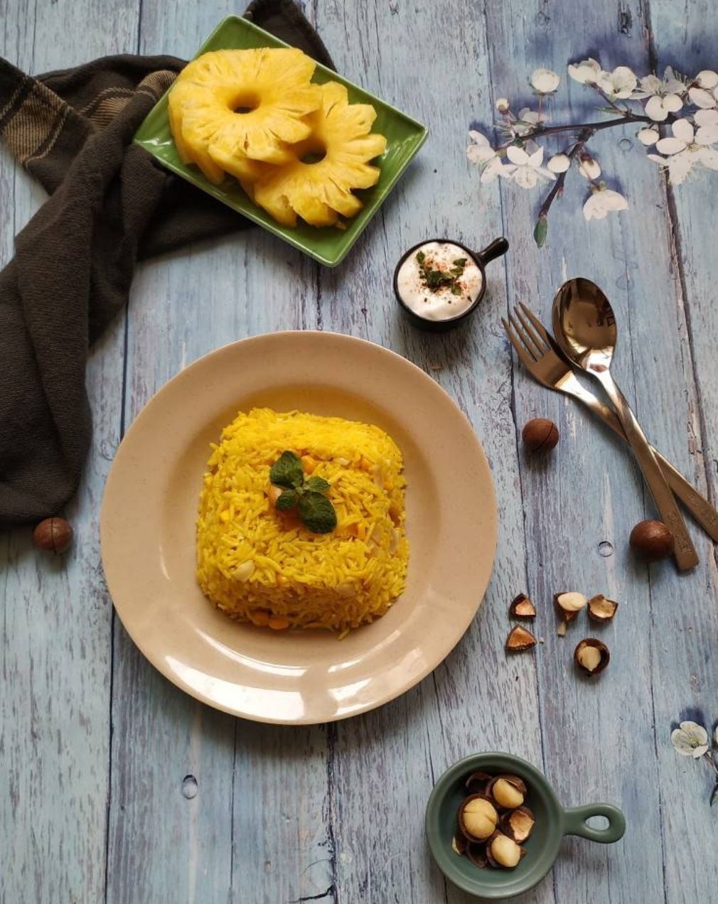 Pineapple Pulao with Macadamia Nuts Recipe Pineapple Pulao with Macadamia Nuts Recipe