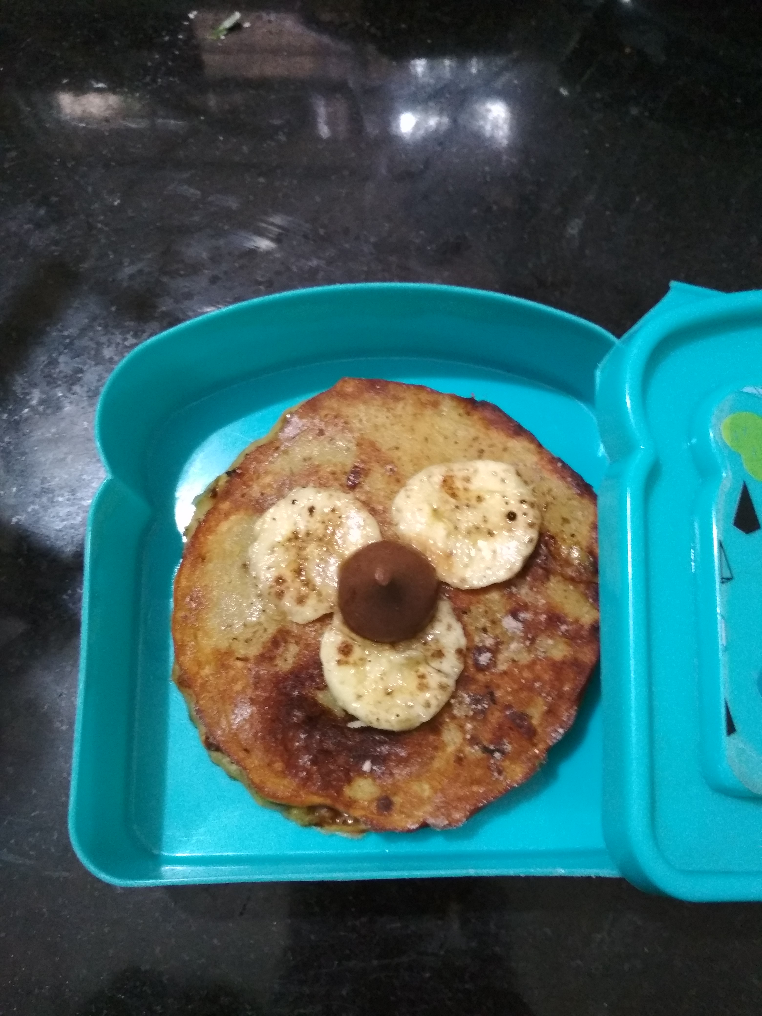Wheat and Banana Pancake with chocolate sauce Recipe Wheat and Banana Pancake with chocolate sauce Recipe
