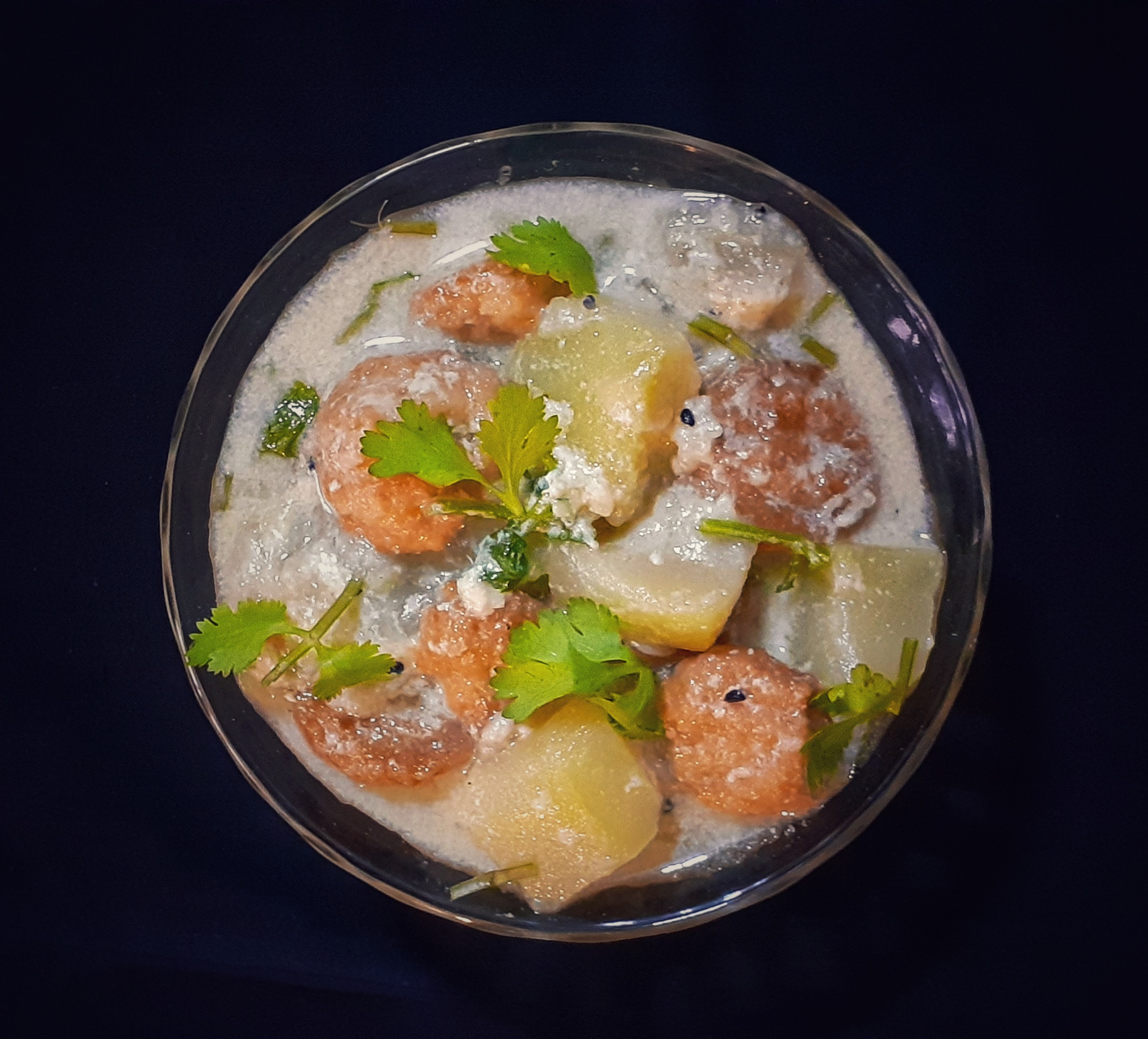 Dudh Lau Bori Jhol (Bengali Style Bottle Gourd curry with milk and sundried lentil dumplings) Dudh Lau Bori Jhol (Bengali Style Bottle Gourd curry with milk and sundried lentil dumplings)