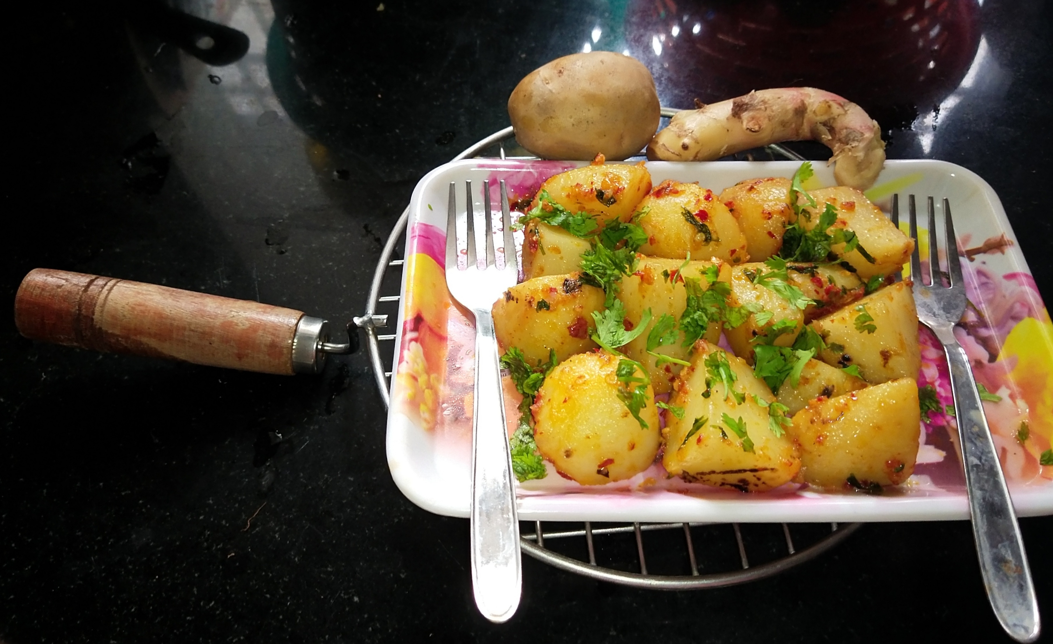 Smoky tawa fried masala potatoes Recipe Smoky tawa fried masala potatoes Recipe