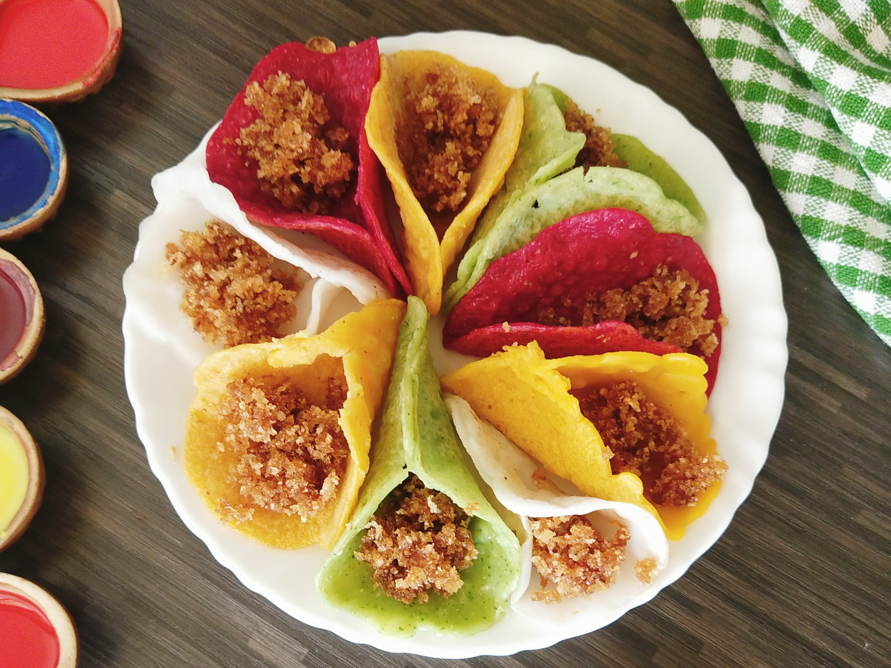 Colourful neer dosa qatayef recipe Colourful neer dosa qatayef recipe