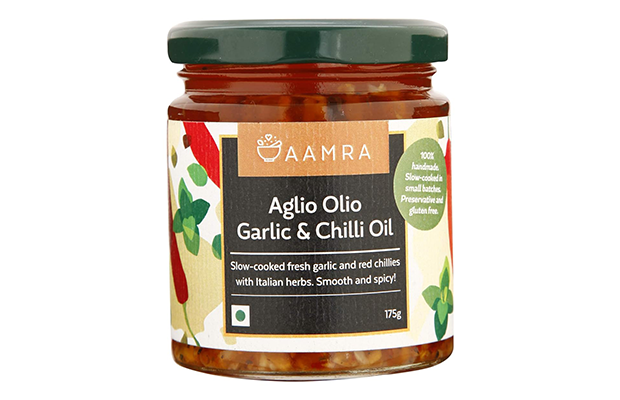 Aamra Aglio Olio Garlic & Chilli Oil    Glass Jar   
