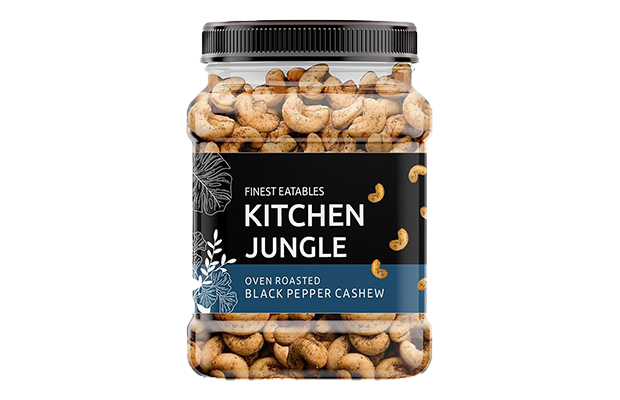 Kitchen Jungle Oven Roasted Black Pepper Cashew   Plastic Jar   