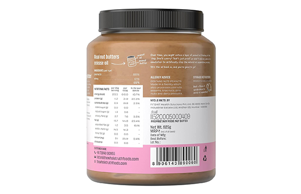 The Whole Truth Unsweetened Peanut Butter Crunchy    Plastic Jar   