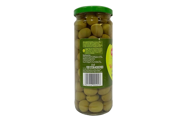 Del Monte Whole Green Olives    Glass Jar   