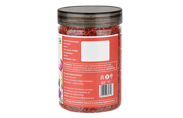 Amrita Naturals Safflower Tea    Plastic Jar   
