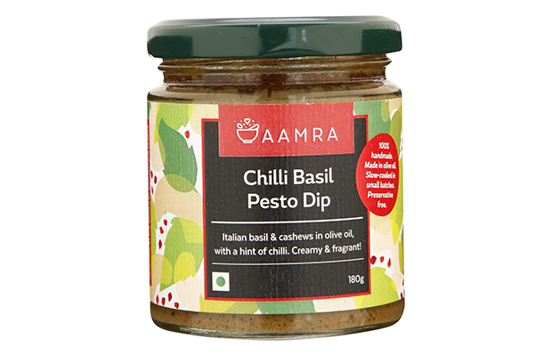 Aamra Chilli Basil Pesto Dip    Glass Jar   