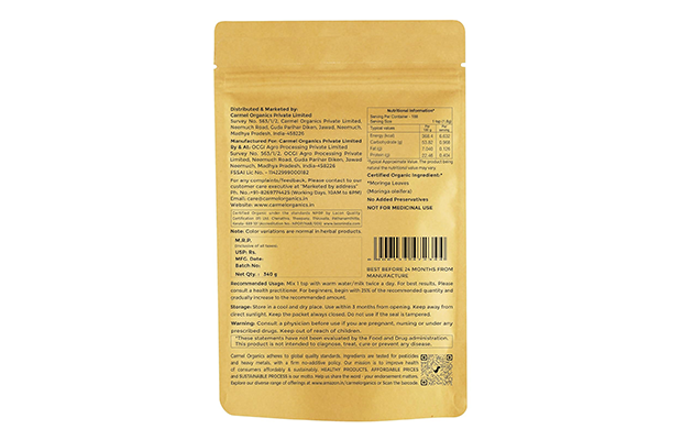 Carmel Organics Organic Moringa Powder    Pack   