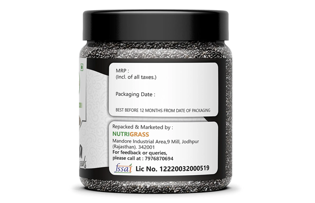 Nutrigrass Chia Seeds    Plastic Jar   