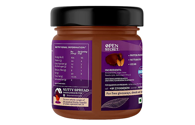 Open Secret Nutty Spread Choco Almond    Glass Jar   