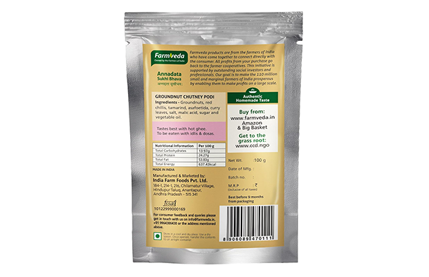 Farmveda Groundnut Chutney Podi    Pack   