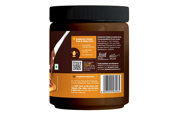 Open Secret Chocolate Peanut Butter Smooth   Plastic Jar   