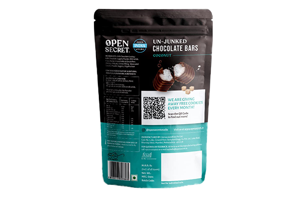 Open Secret Chocolate Bars Coconut    Pack   
