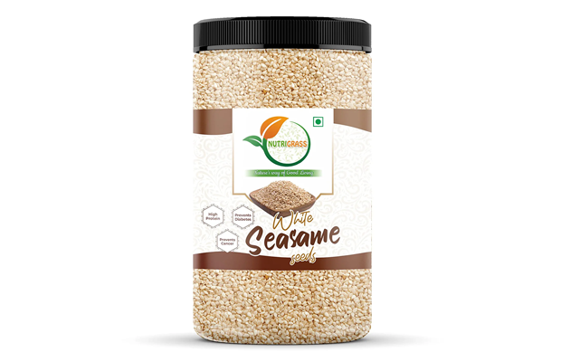 Nutrigrass White Sesame Seeds    Plastic Jar   