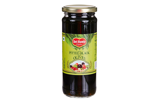 Del Monte Pitted Black Olives   Glass Jar   