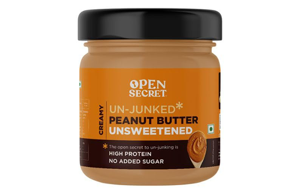 Open Secret Peanut Butter Unsweetened Creamy   Glass Jar   