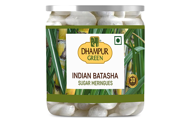 Dhampur Green Indian Batasha Sugar Meringues   Plastic Jar   