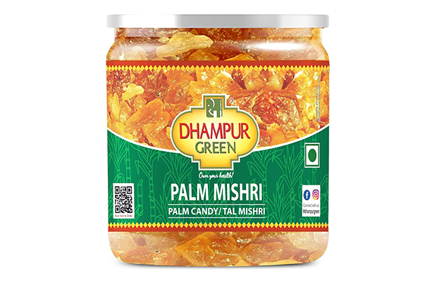 Dhampur Green Pam Mishri Palm Candy  Plastic Jar   
