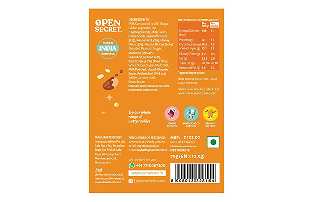 Open Secret Peanut Butter- Nutty Cookies   Box   