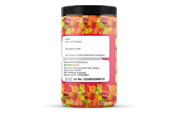 Nutrigrass Jelly Bites    Plastic Jar   
