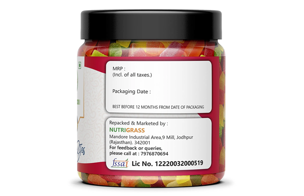 Nutrigrass Jelly Bites    Plastic Jar   