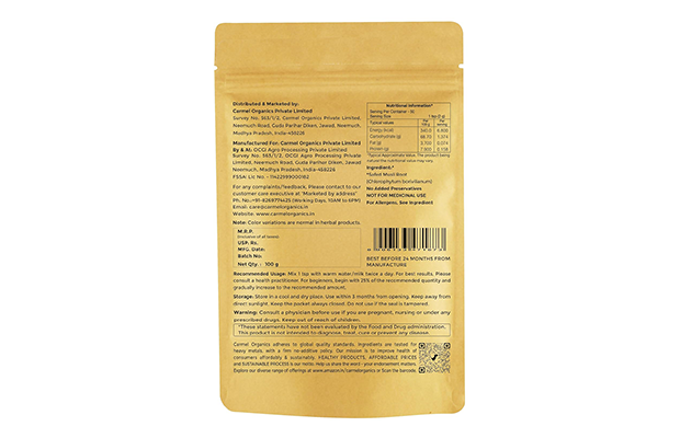 Carmel Organics Safed Musli Powder    Pack   