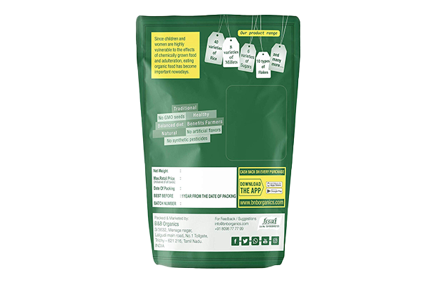 B&B Organics Unpolished Toor Dal    Pack   