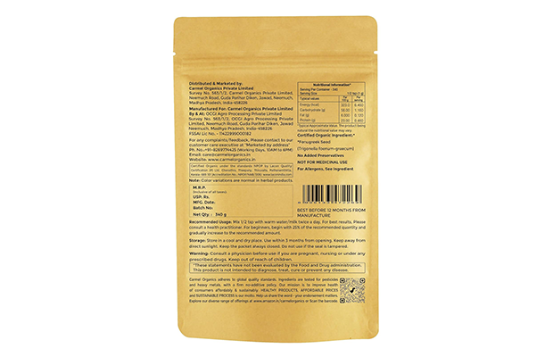 Carmel Organics Organic Fenugeek Powder    Pack   