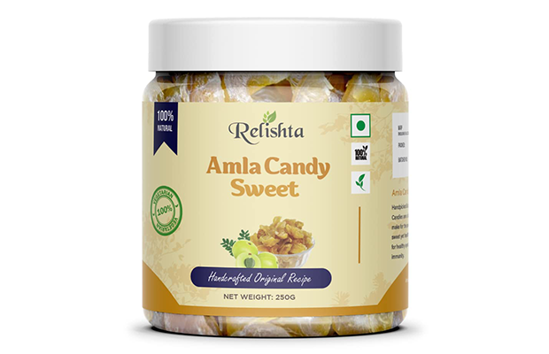 Relishta Amla Candy Sweet   Plastic Jar   