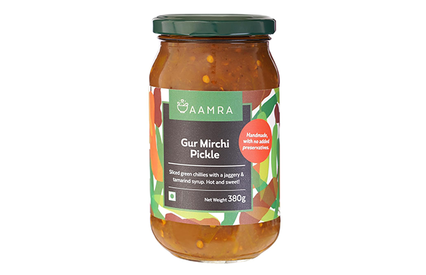Aamra Gur Mirchi Pickle    Glass Jar   