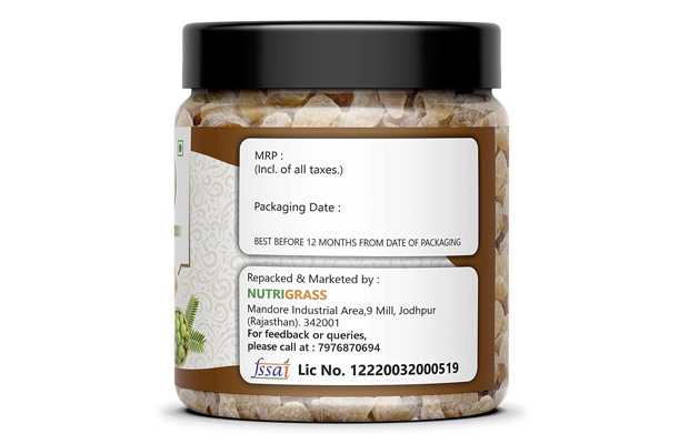 Nutrigrass Dried Amla    Plastic Jar   