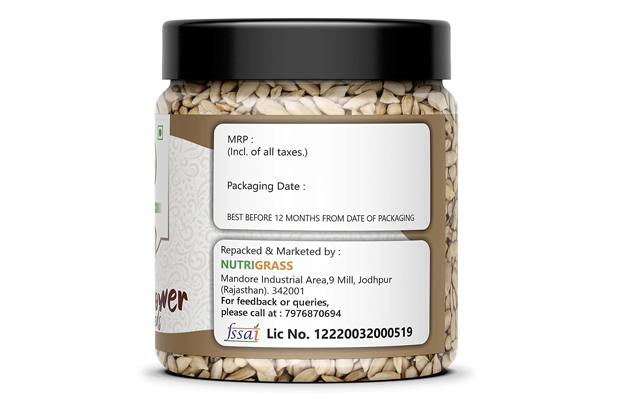 Nutrigrass Sunflower Seeds    Plastic Jar   