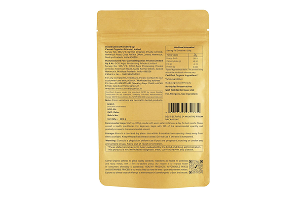 Carmel Organics Organic Shatavari Root    Pack   