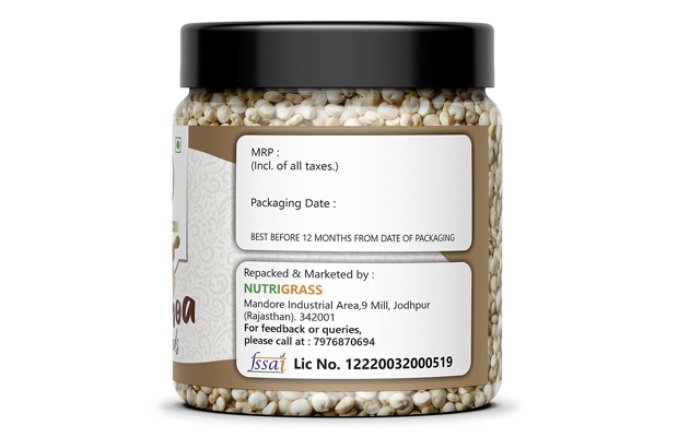 Nutrigrass Quinoa Seeds    Plastic Jar   