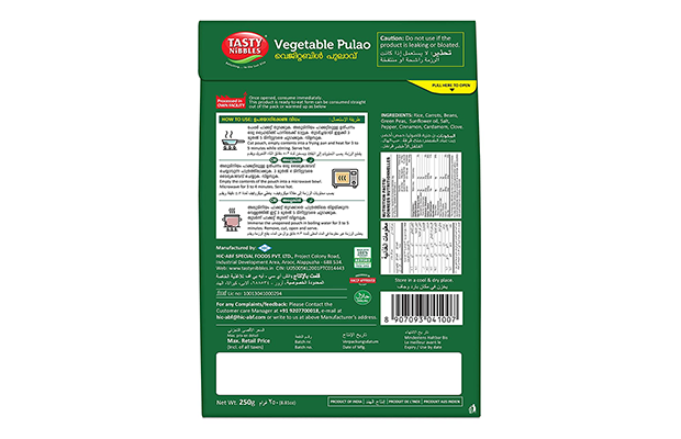 Tasty Nibbles Vegetable Pulao    Pack   