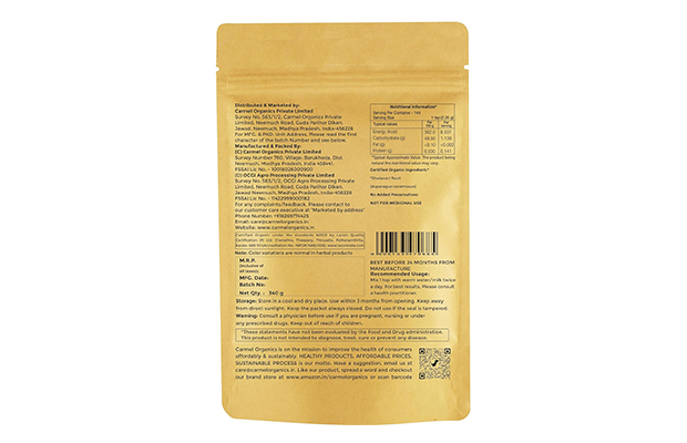 Carmel Organics Organic Shatavari Powder    Pack   