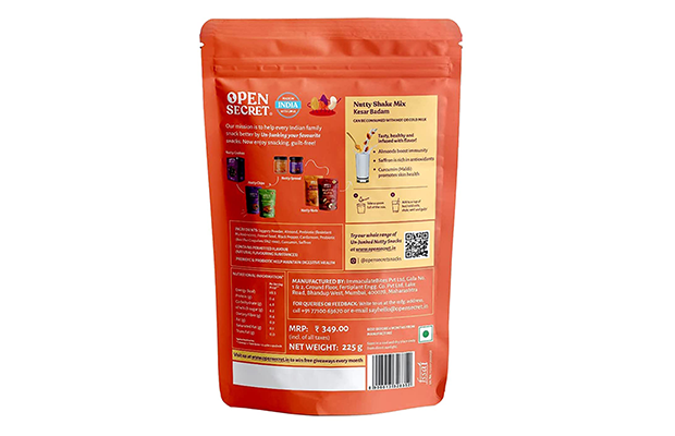 Open Secret Nutty Shake Mix Kesar Badam   Pack   