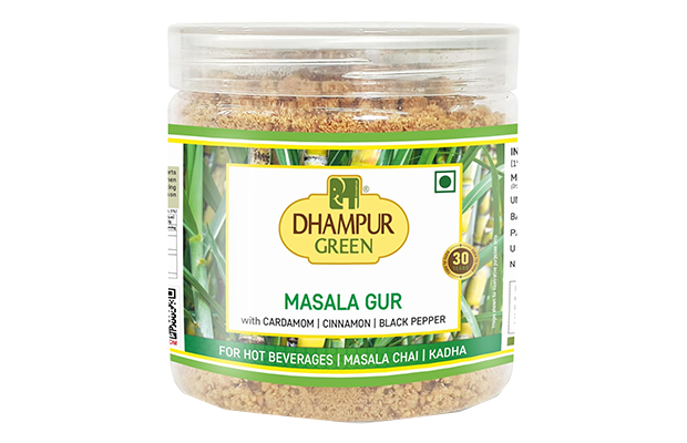 Dhampur Green Masala Gur With Cardamom Cinnamon Black Pepper  Plastic Jar   