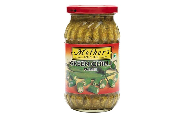 Mother's Recipe Green Chilli Pickle   Glass Jar   