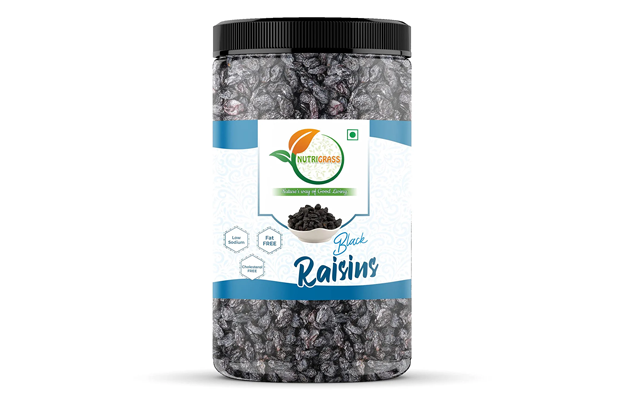 Nutrigrass Black Raisins    Plastic Jar   