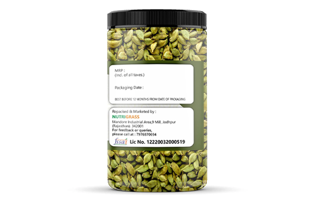 Nutrigrass Green Cardamom    Plastic Jar   