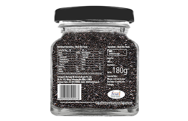 Chef Urbano Black Chia Seeds    Glass Jar   