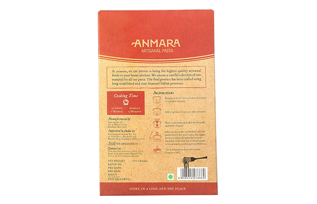 Anmara Artisanal Pasta Organic Penne Rigate    Pack   
