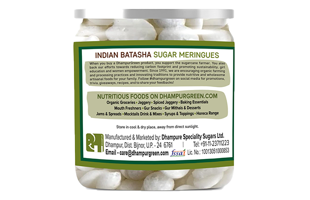 Dhampur Green Indian Batasha Sugar Meringues    Plastic Jar   