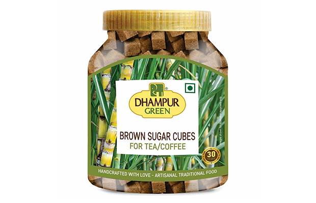 Dhampur Green Brown Sugar Cubes For Tea Coffee   Plastic Bottle   
