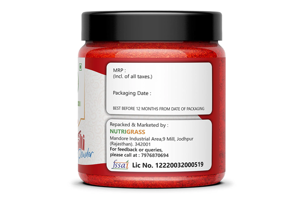 Nutrigrass Red Chilli Powder    Bottle   