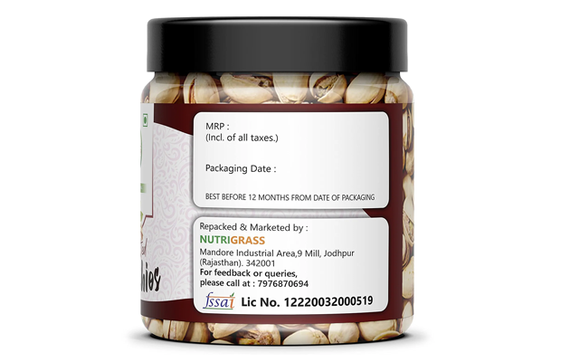 Nutrigrass Salted Pistachios    Plastic Jar   