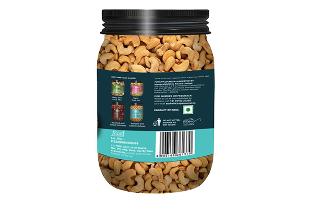 Open Secret Black Pepper Cashews    Glass Jar   